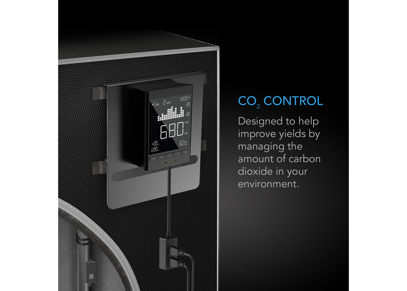 AC Infinity AC Infinity CO2 Controller, Smart Outlet Carbon Dioxide Monitor For CO2 Regulators & Inline Fans