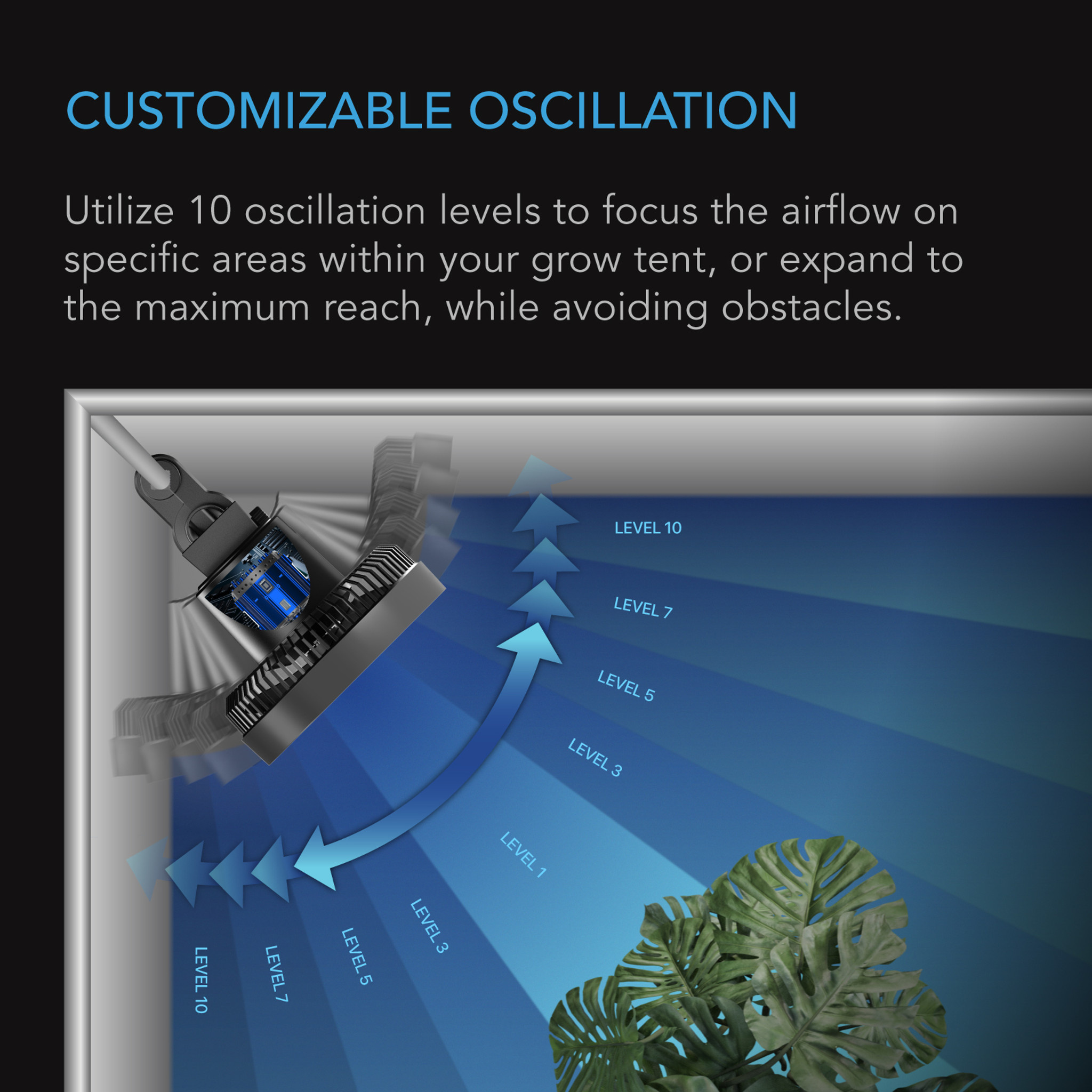 AC Infinity AC Infinity CLOUDRAY S6, Grow Tent Clip Fan 6” with 10 Speeds, EC-Motor, Auto Oscillation