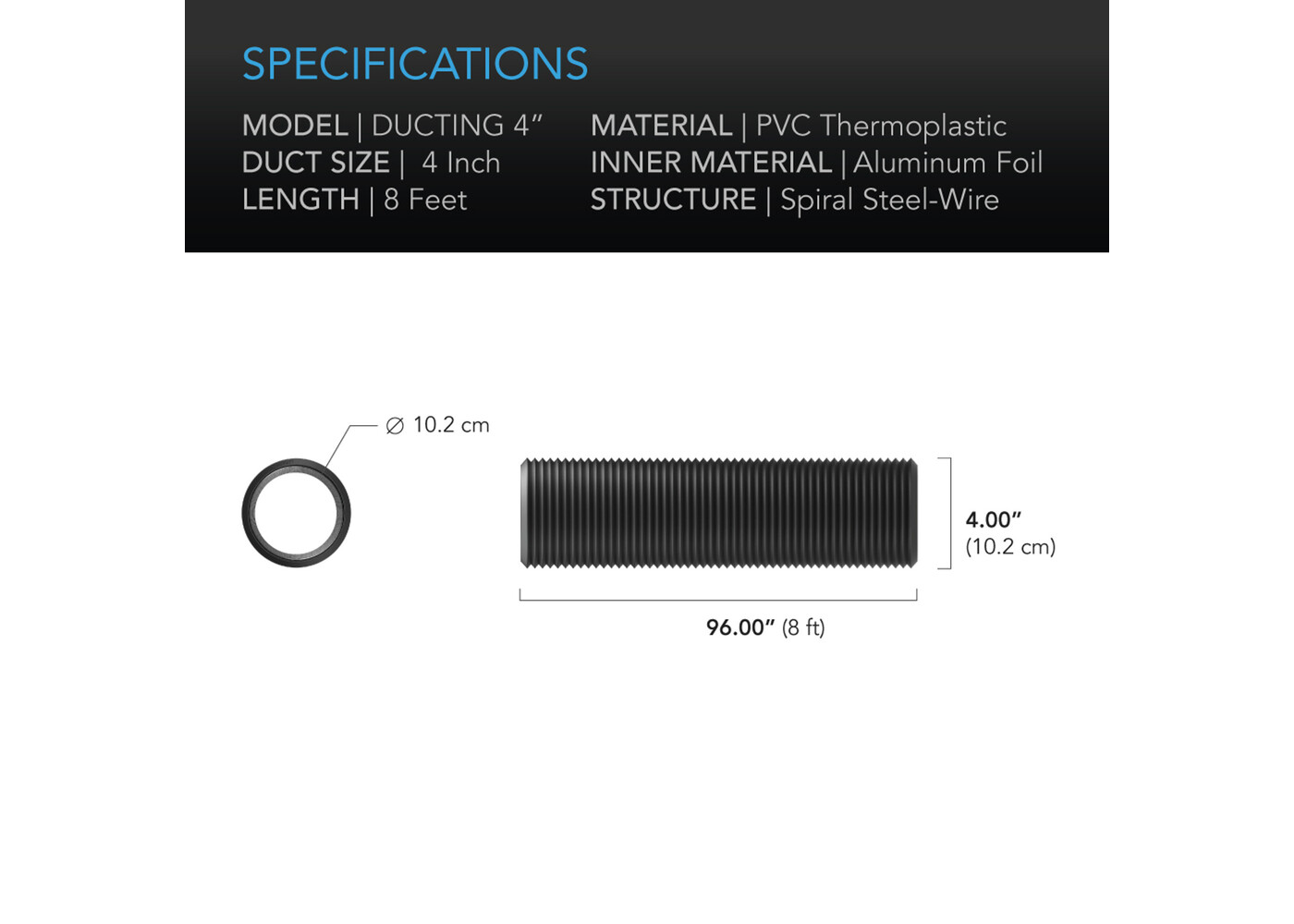 AC Infinity AC Infinity Ducting 4" 8'