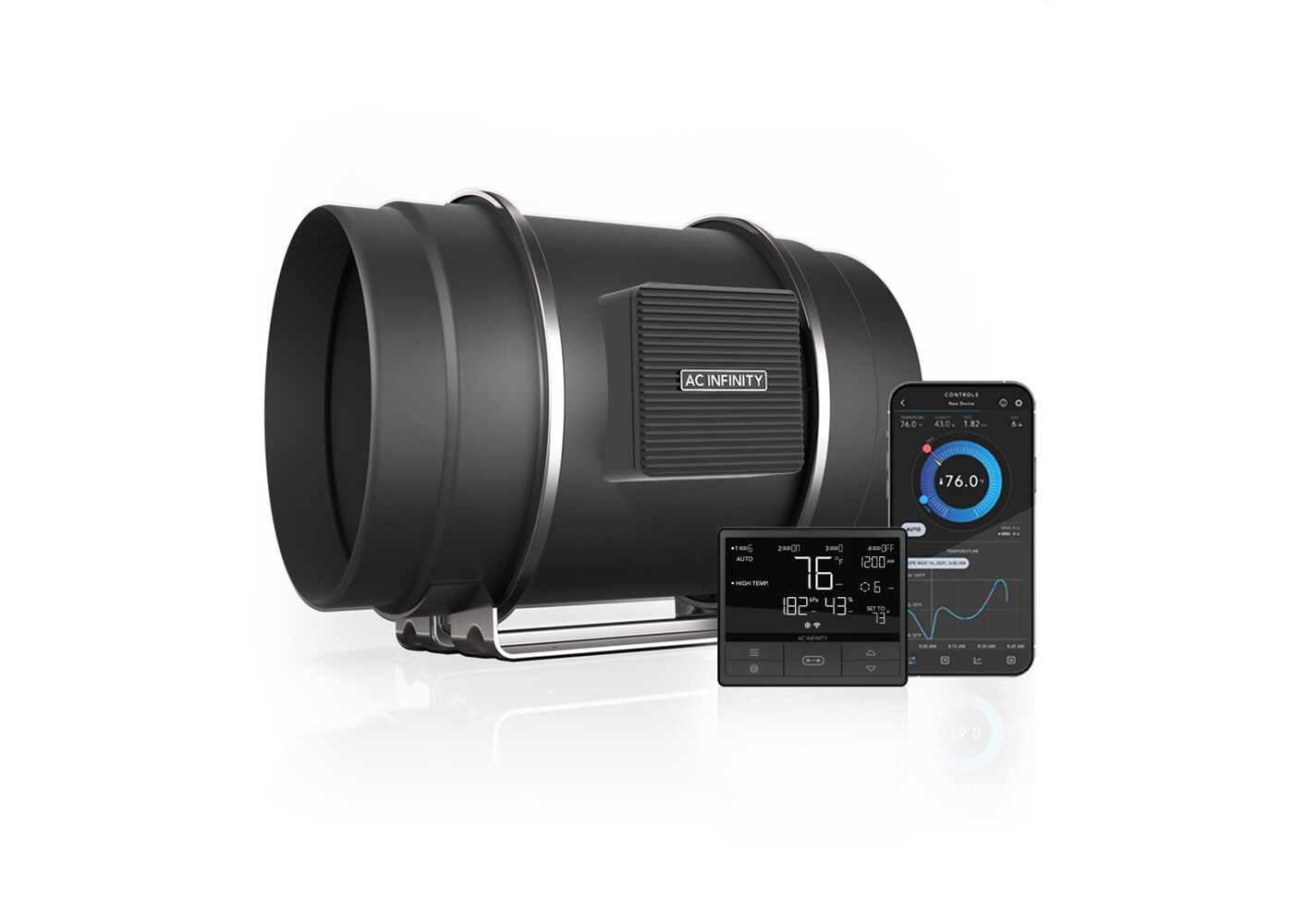 AC Infinity AC Infinity CloudLine  Pro T8  8" Inline Duct Fan w/ Temp & Humidity Controller