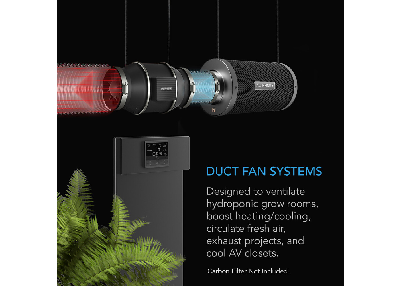 AC Infinity AC Infinity CloudLine  Pro T8  8" Inline Duct Fan w/ Temp & Humidity Controller