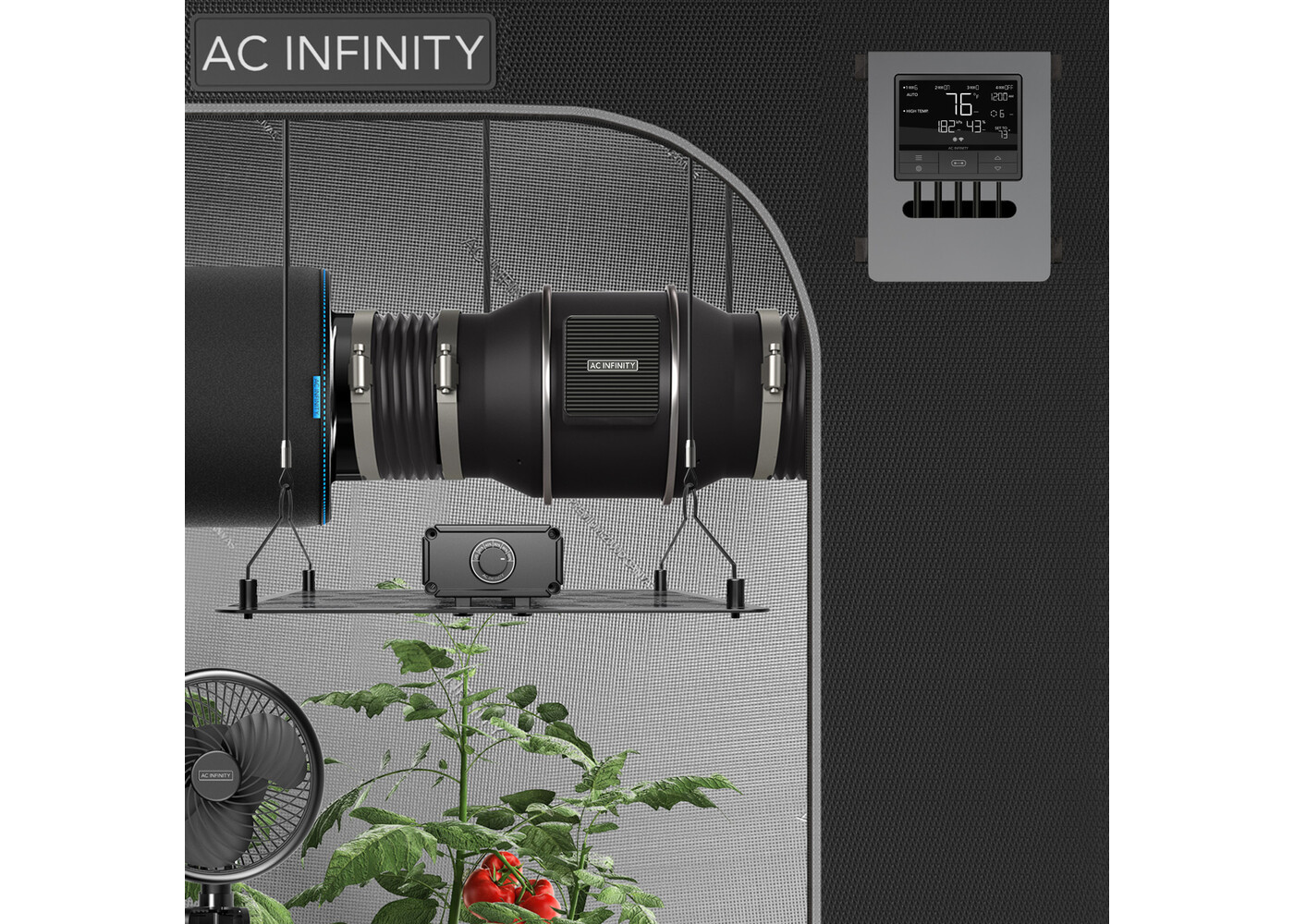 AC Infinity AC Infinity CloudLine  Pro T8  8" Inline Duct Fan w/ Temp & Humidity Controller