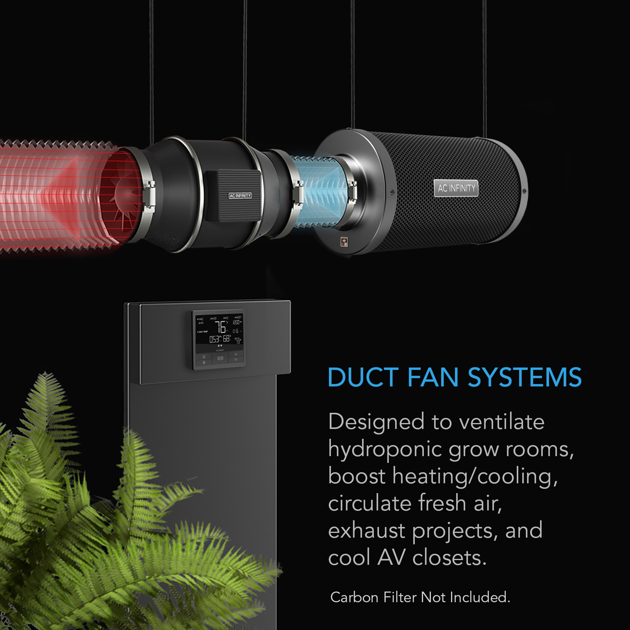 AC Infinity AC Infinity CloudLine T6 6" Inline Duct Fan w/ Temp & Humidity Controller