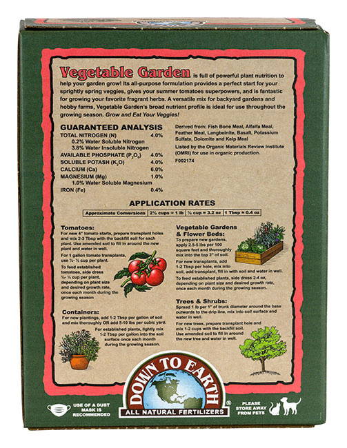 Down To Earth Vegetable Garden 15lb