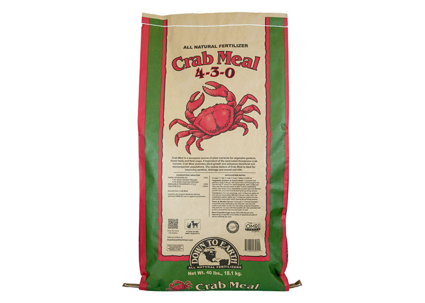 Down To Earth Crab Meal - 40 lb