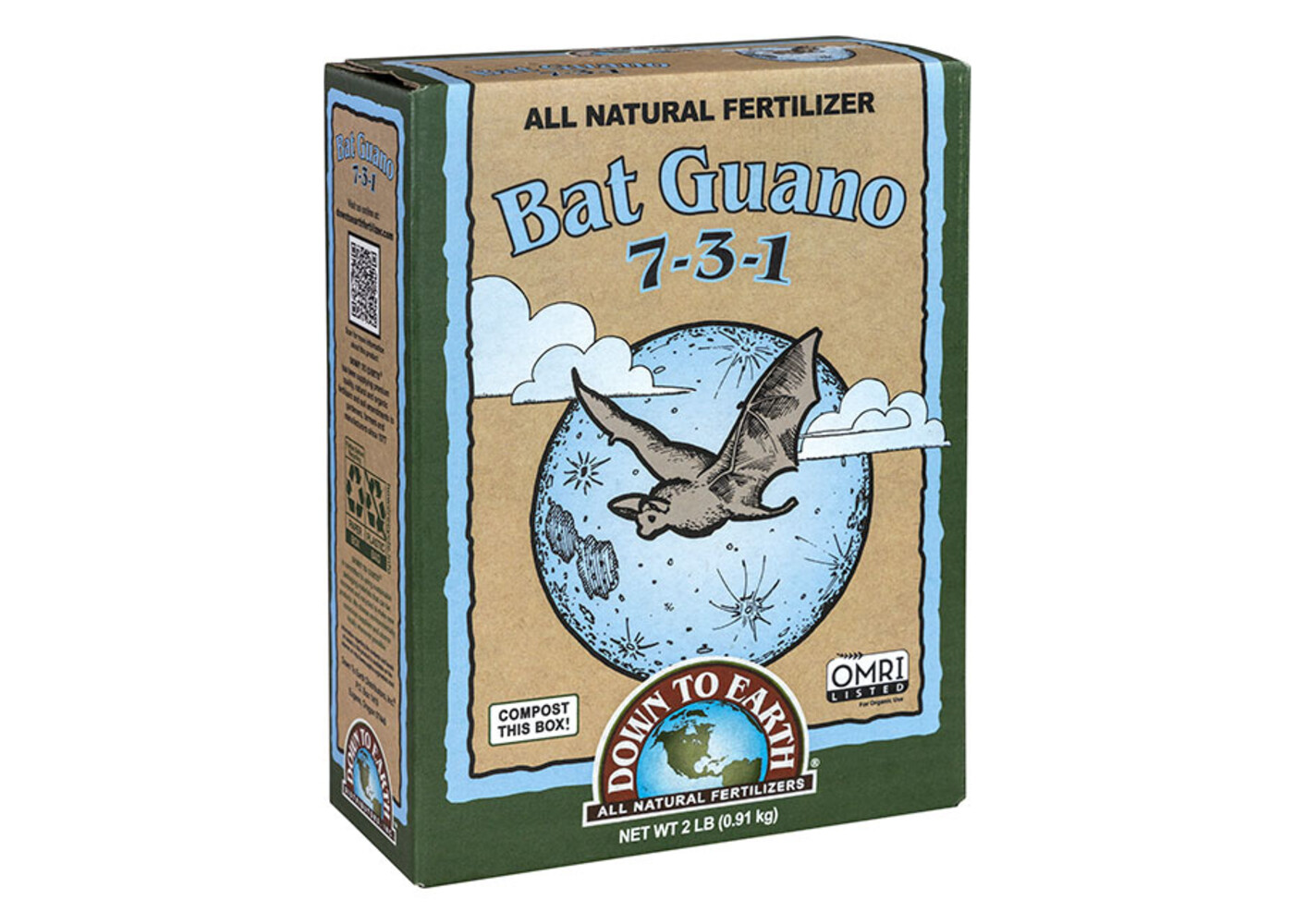 Down To Earth Bat Guano 7-3-1   2 lb