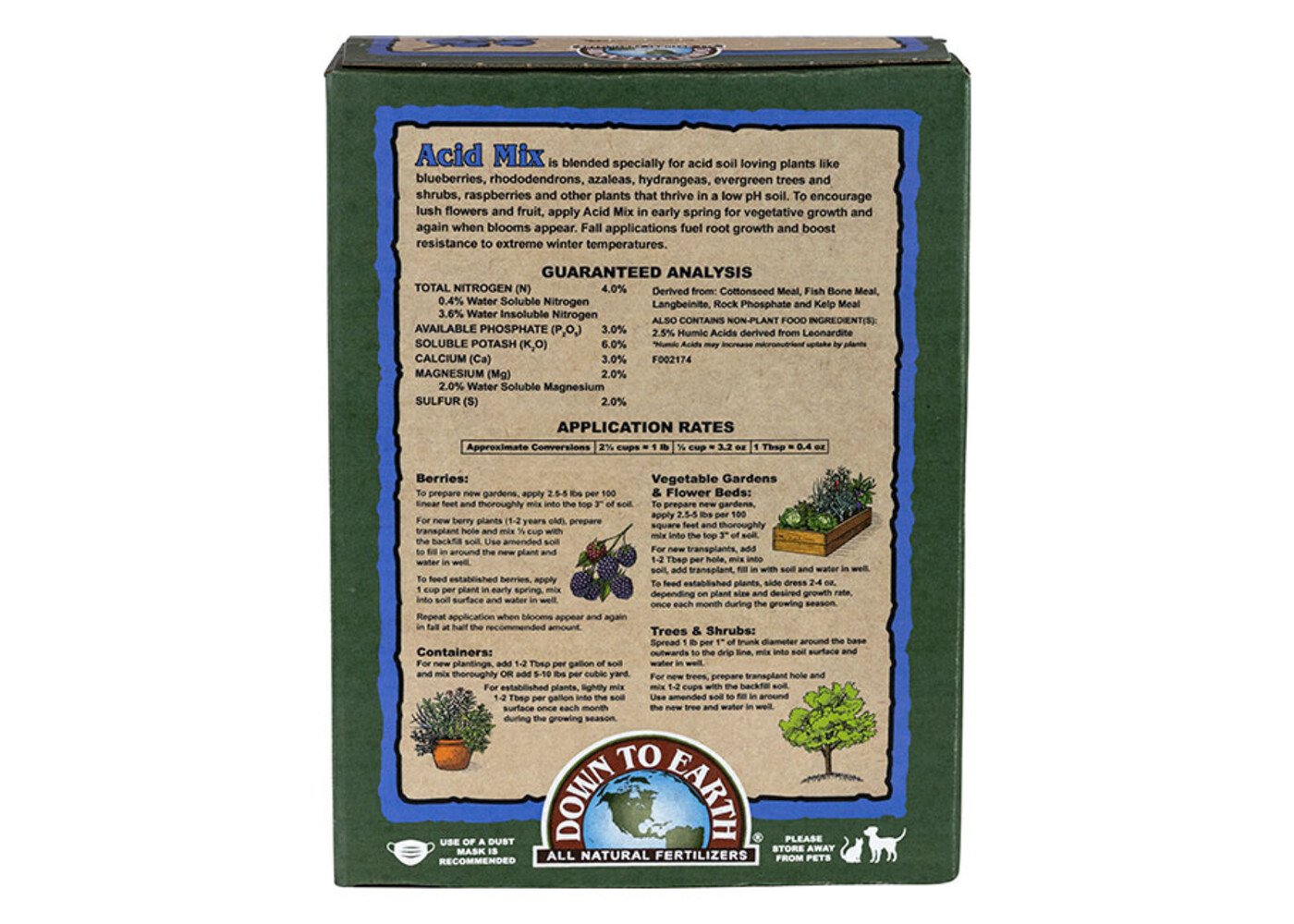Down To Earth Acid Mix 5lb