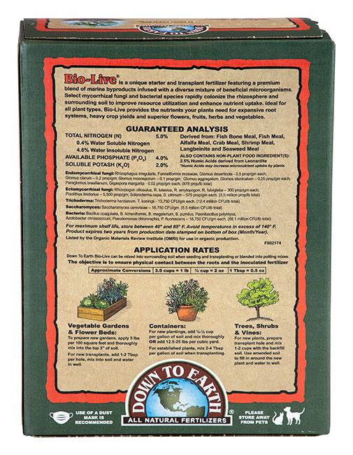 Down To Earth Bio-Live - 25 lb