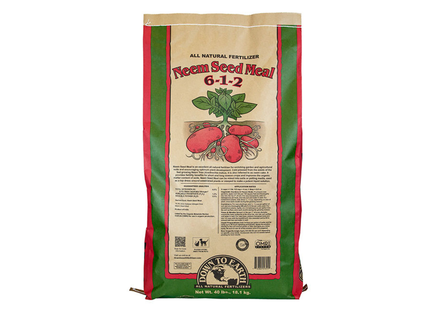 Down To Earth Neem Seed Meal - 40 lb