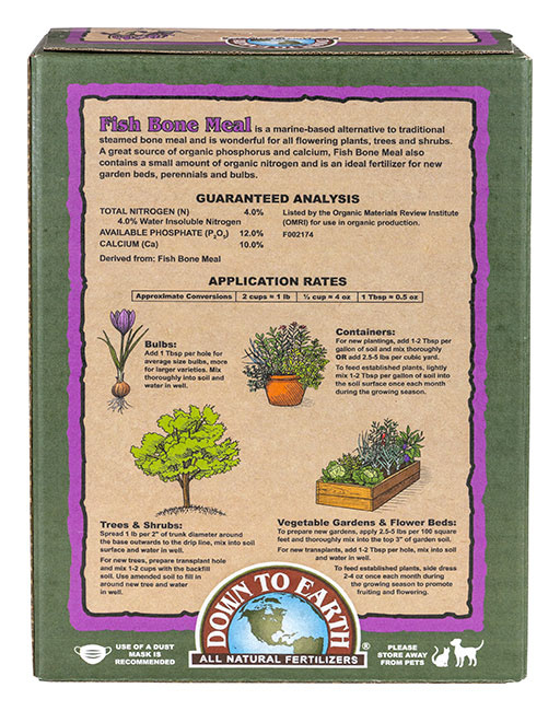 Down To Earth Fish Bone Meal - 50 lb