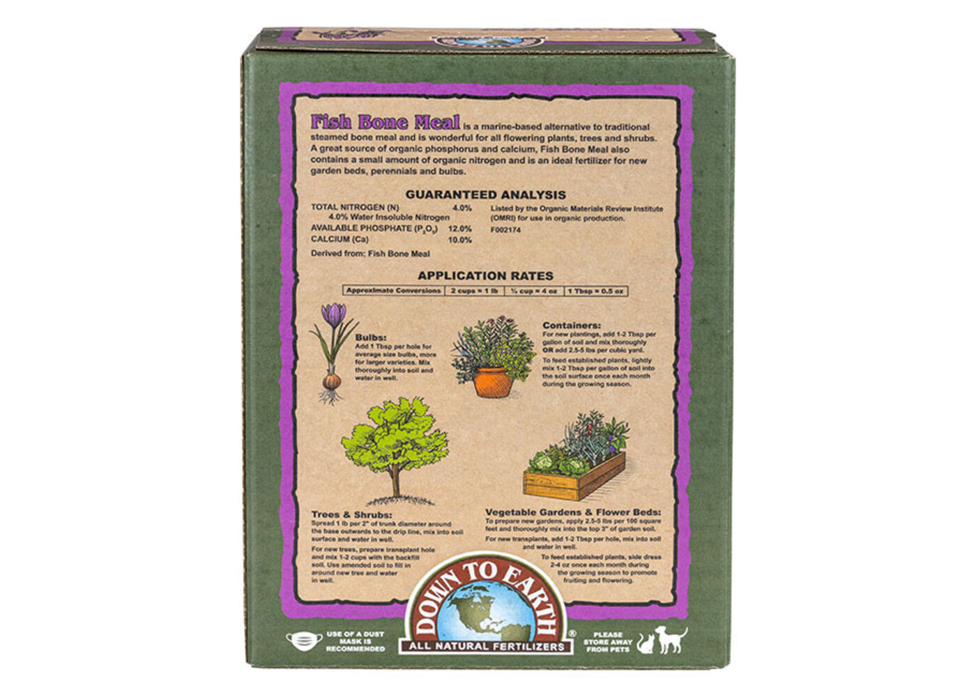 Down To Earth Fish Bone Meal - 5 lb