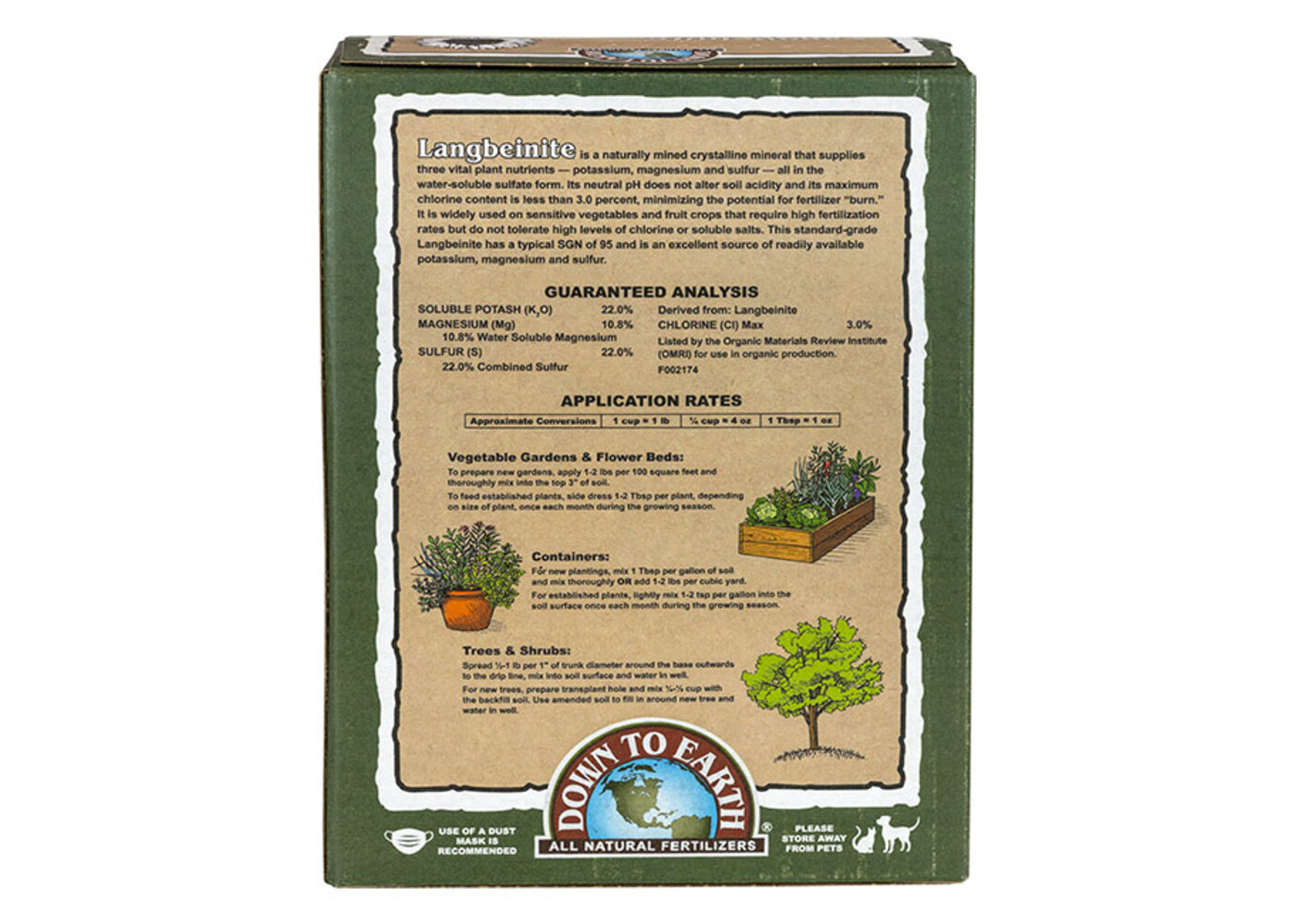 Down To Earth Langbeinite (Sul-Po-Mag) - 5 lb