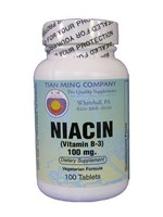 Tian Ming Niacin (B3) by Tian Ming Co. (100 Tablets)