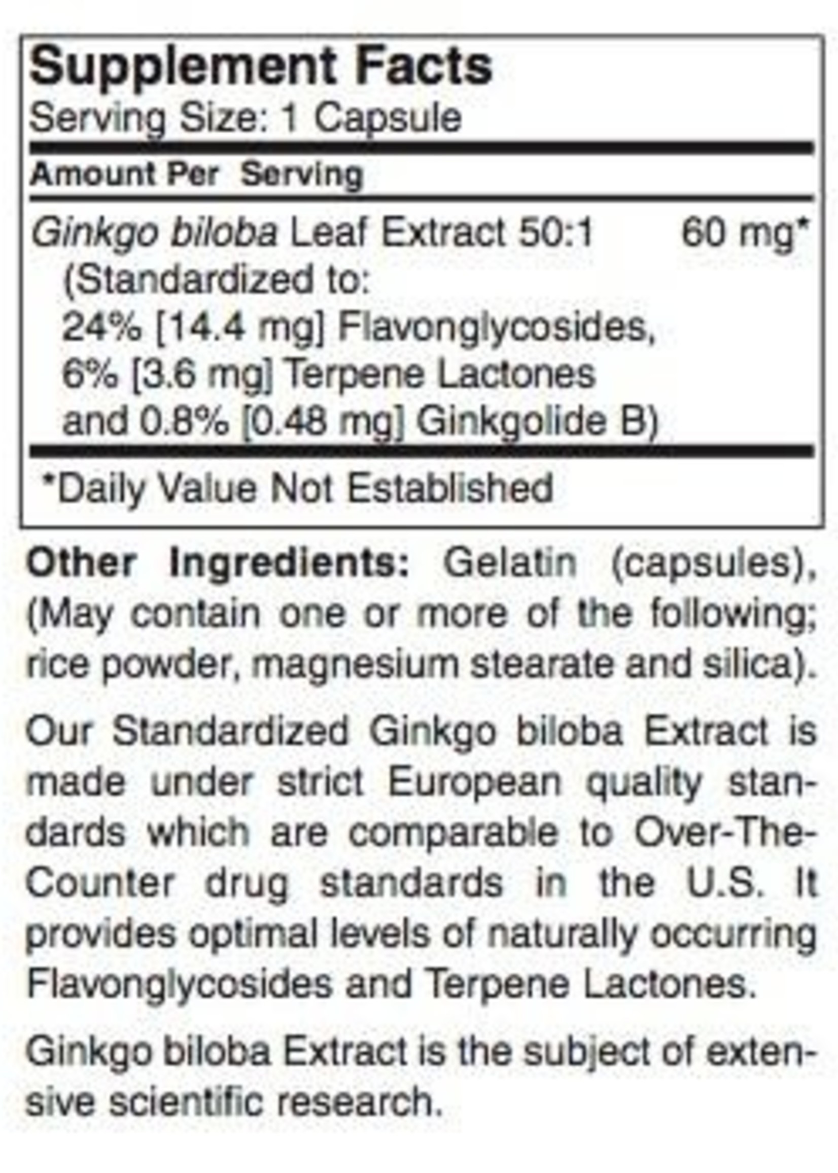 Tian Ming Ginkgo Biloba by Tian Ming Co. (120 Capsules)