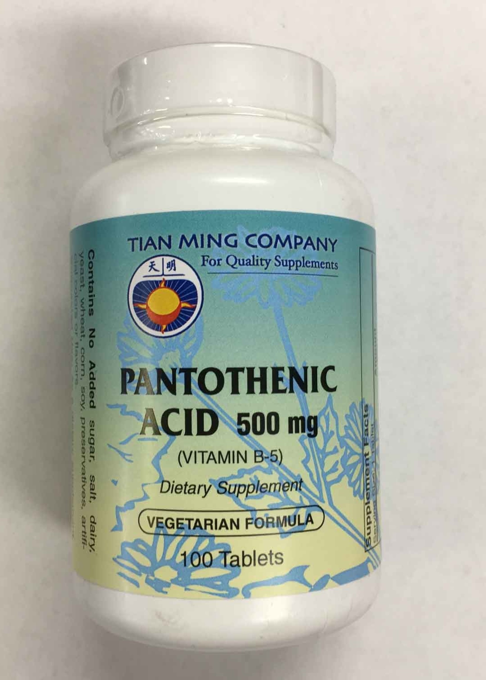 Tian Ming Pantothenic Acid (Vitamin B5) (500 mg) by Tian Ming Co.