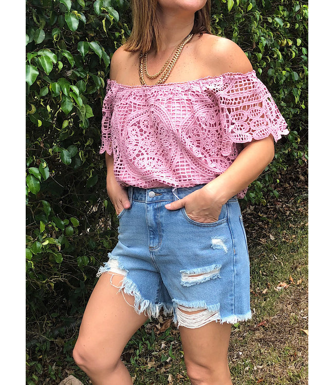 Off The Shoulder Crochet Lace Top