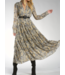 Paisley V-Neck Midi Dress