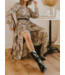 Paisley V-Neck Midi Dress