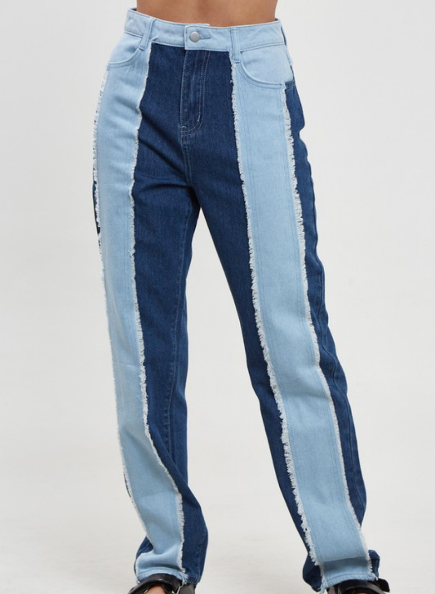 【BAON】22FW★ [BAON] Depons Side Coloring Denim Pants color-block-jeans.jpg