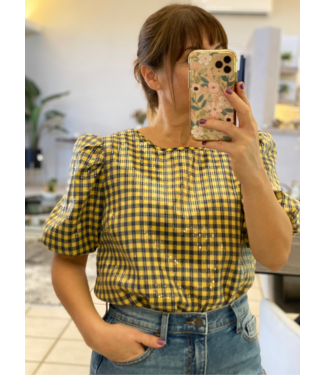 PASSO Sequins Gingham Blouse