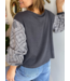 Charcoal Gathered Front Top