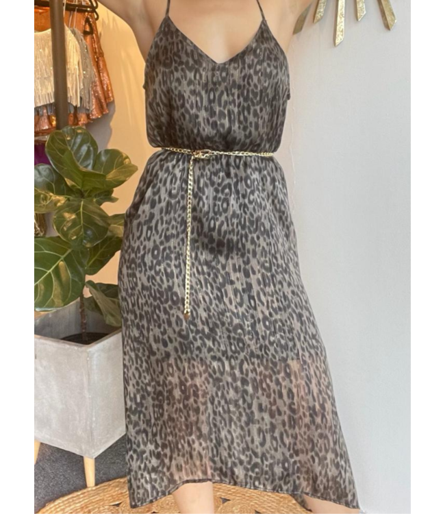 Shiny Leopard Mdi Dress
