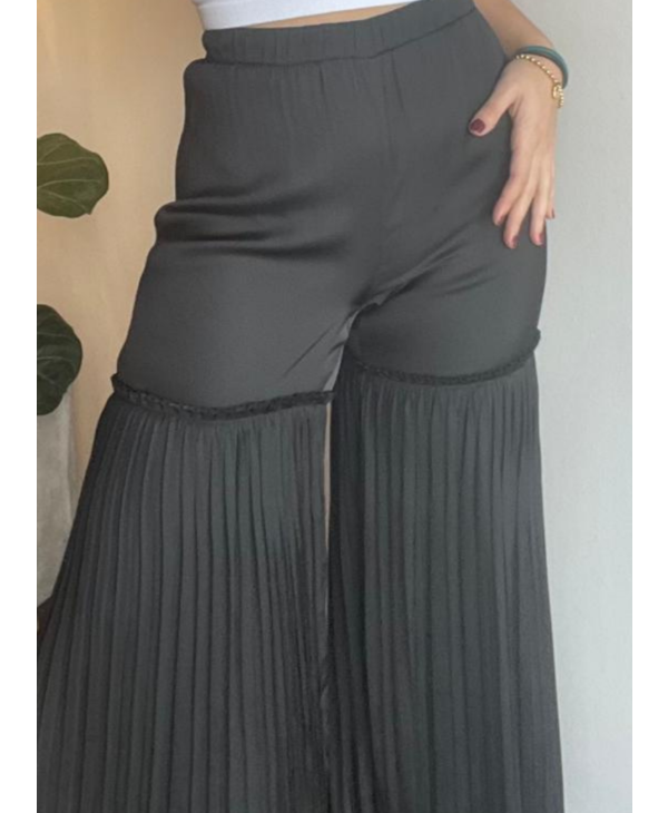 Pleated Bottom Wide-Leg Pants - Passo 
