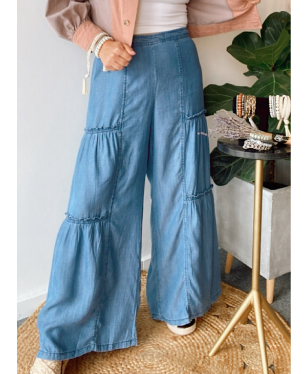 Tiered Wide Leg Pants - Passo Boutique