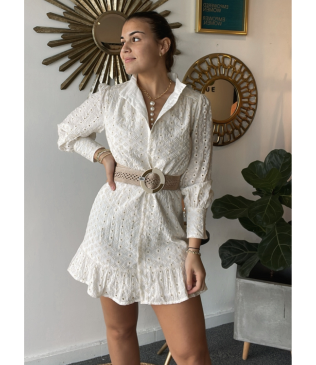 Eyelet button down dress new arrivals