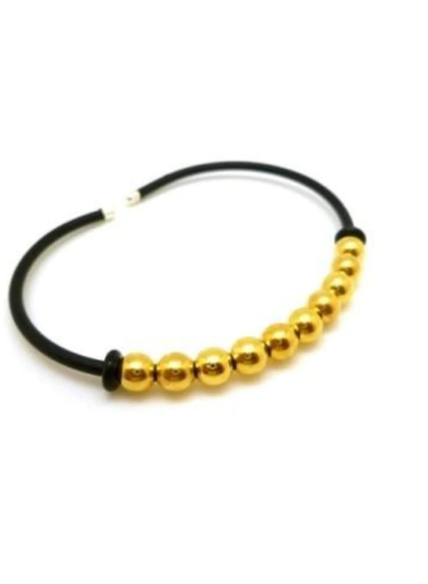 Rubber Gold Balls Bracelet Passo Boutique