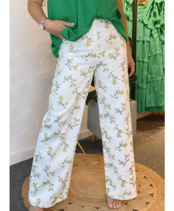 straight leg floral pants