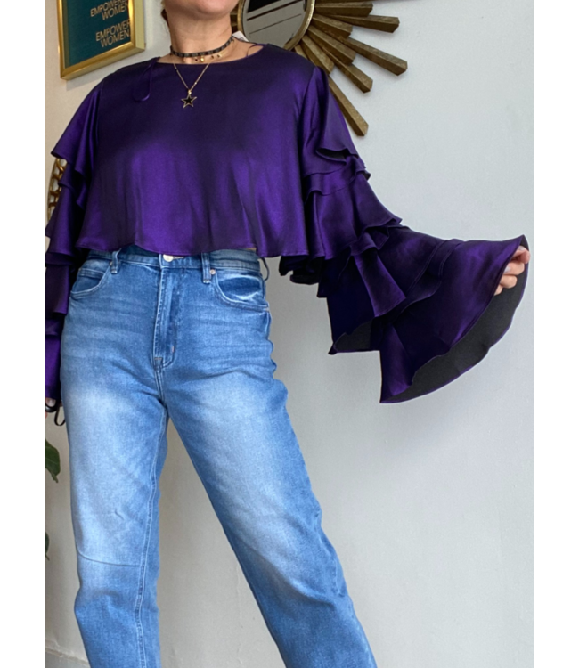 Violet Ruffle Blouse