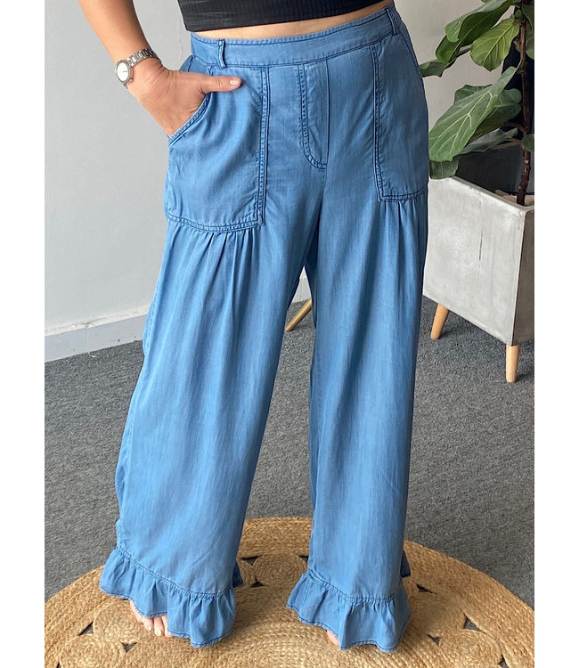 Ruffle Girl Brand Denim Ruffle Pants - Size 4 | eBay