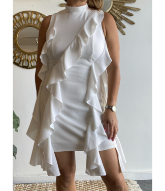 PASSO Ruffle White Dress