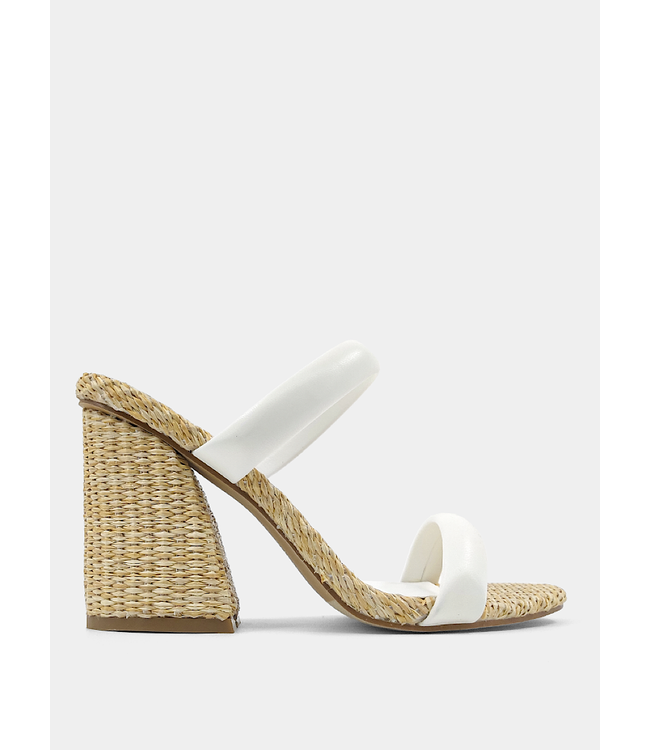 Slip On Chunky Raffia Heel