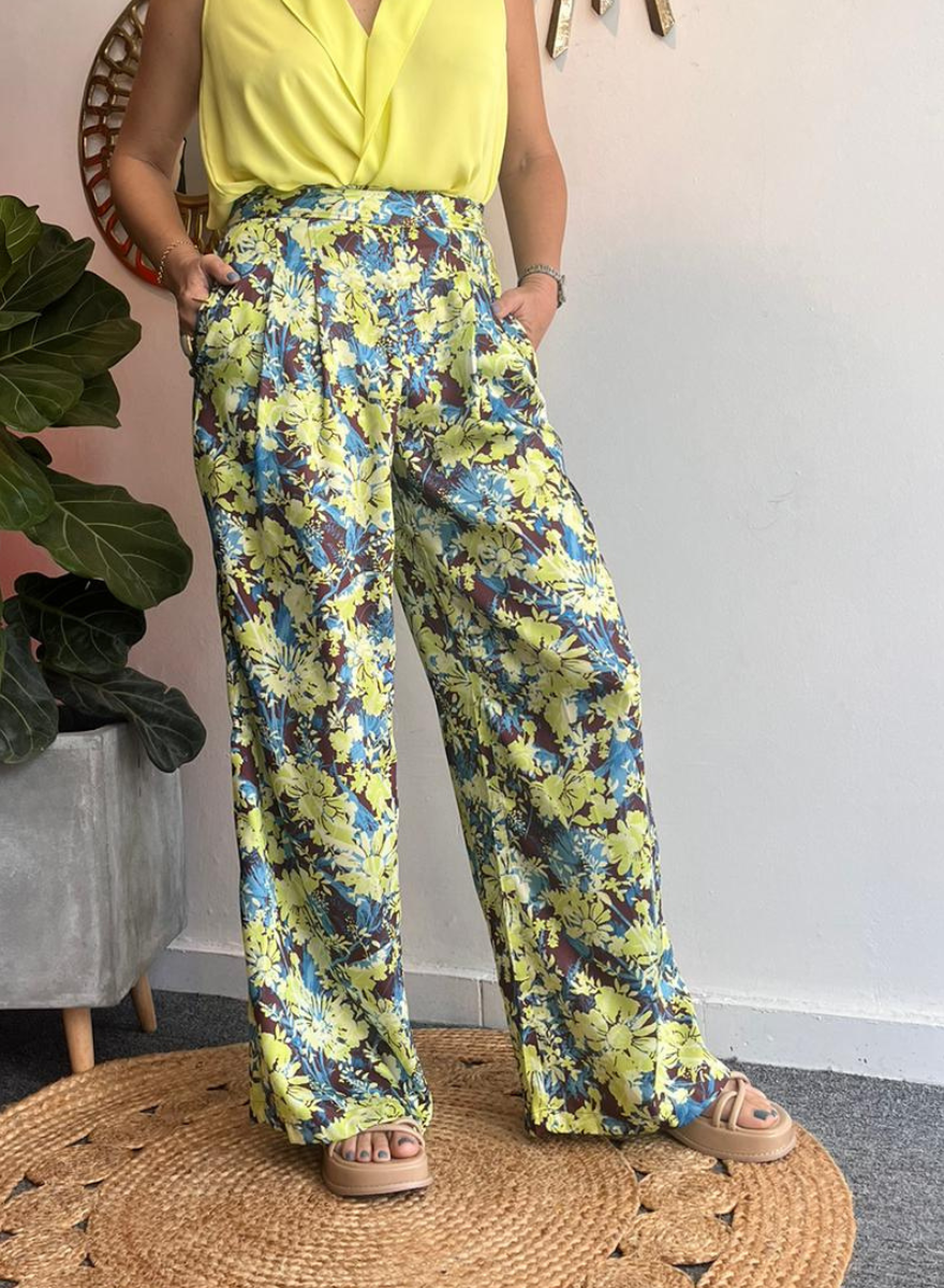 Floral Print Wide Leg Pants - Passo Boutique