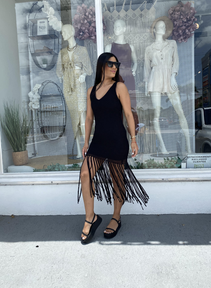Crochet Fringes Hem Dress Passo Boutique