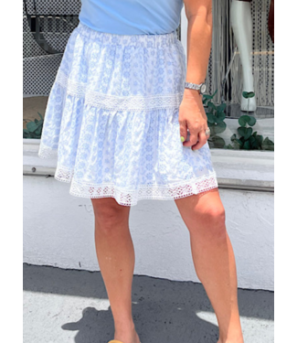 PASSO Tiered Eyelet Lace Skirt