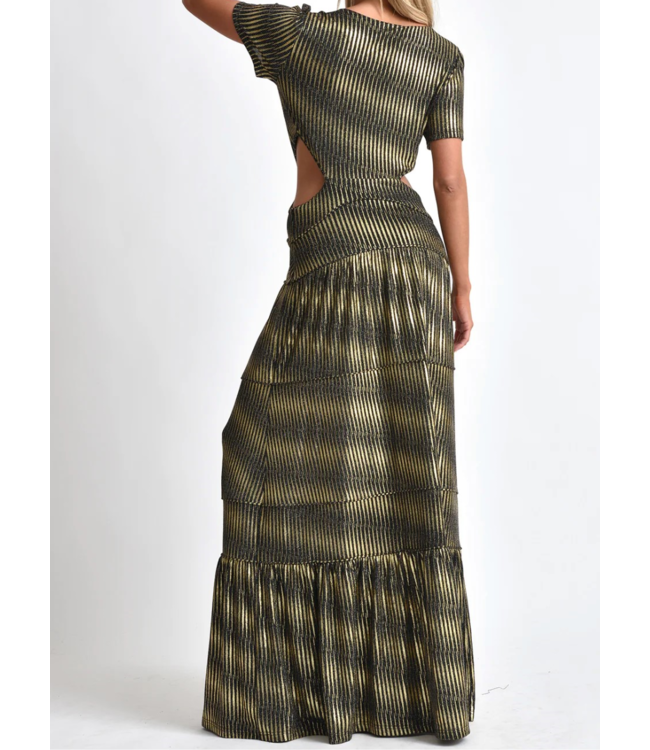 Gold Cut Out Maxi Dress