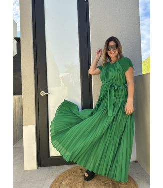 Pleated Green Dress