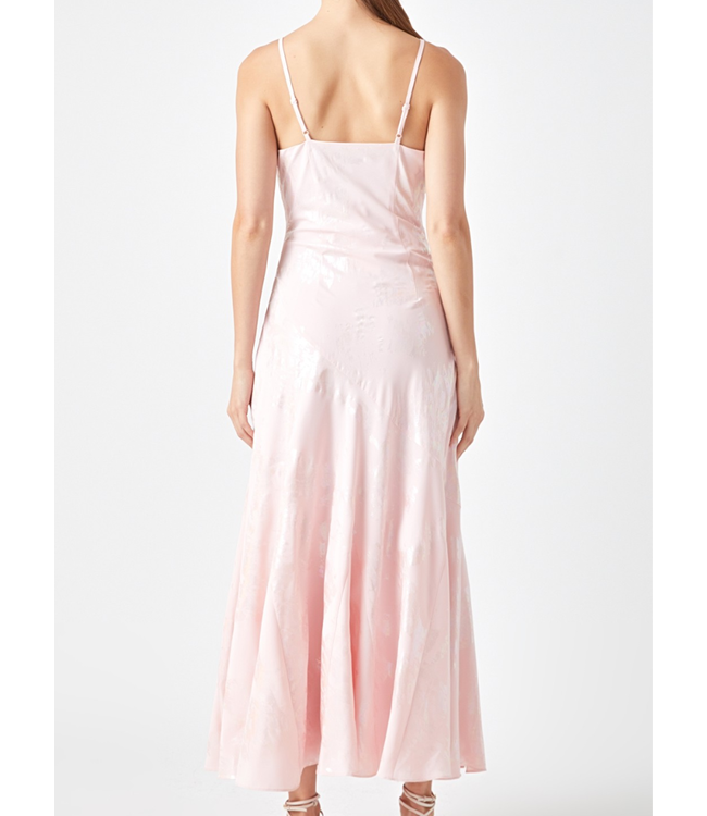 Foil Print Pink Dress