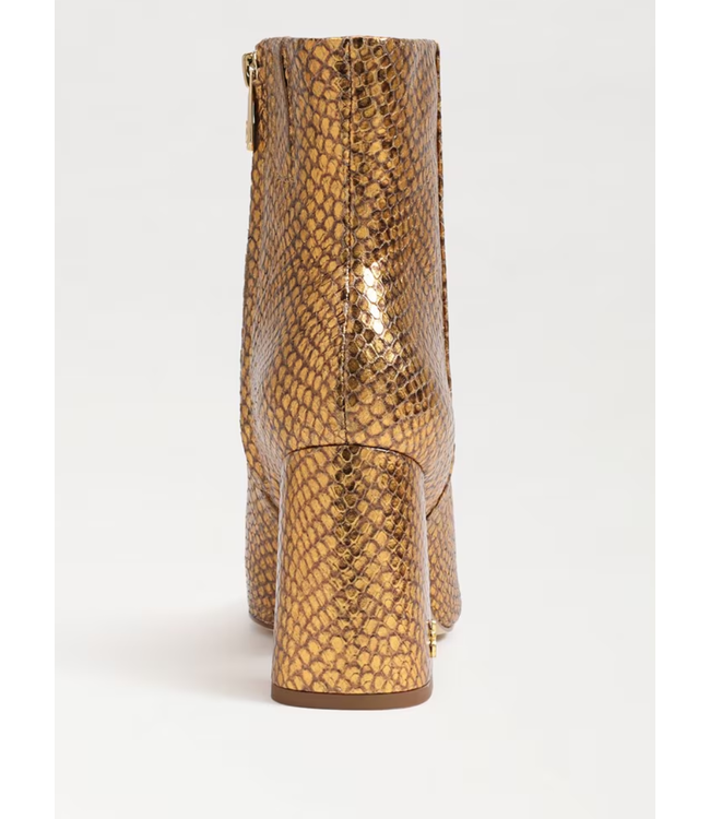 Croco Gold Block Heel Boot