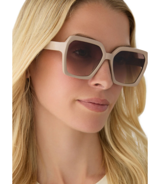 DIFF Cream Sunglasses