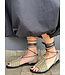 Gold Stitch Lace Up Flat