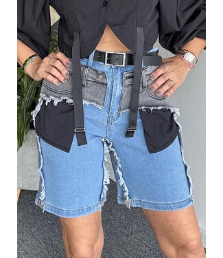 Patch Denim Bermuda