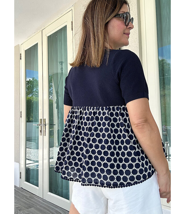 Combo Cardigan Blouse