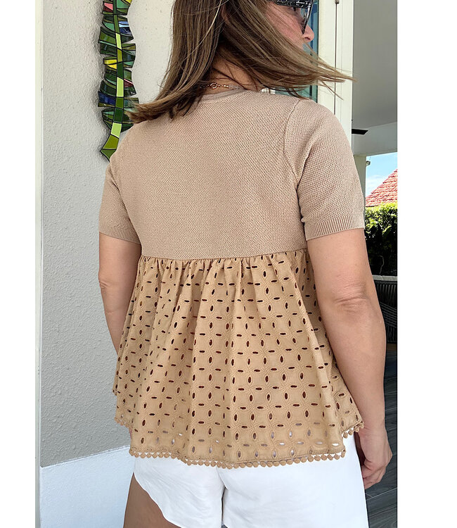 Combo Cardigan Blouse