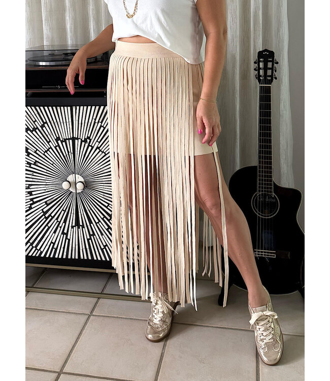 Knit Fringe Skirt