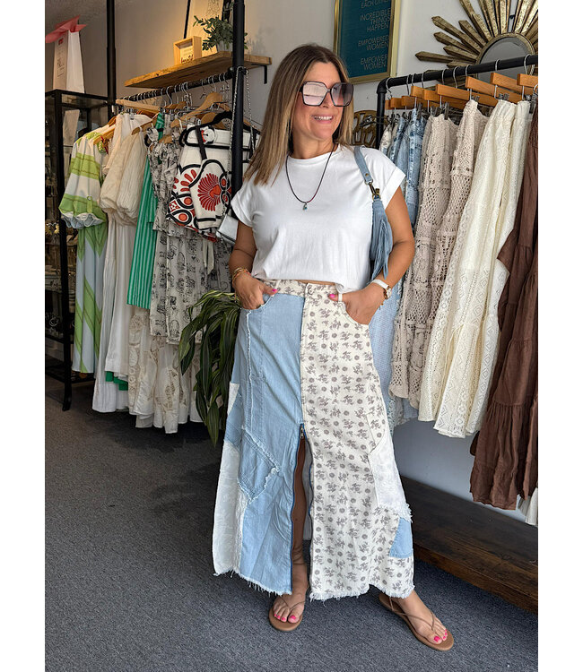 Patchwork Long Skirt
