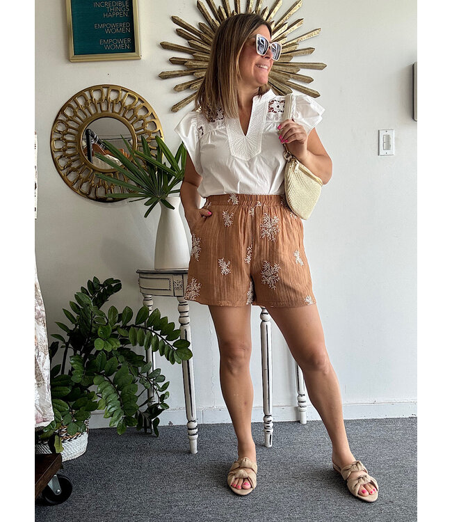 Embroidered Short